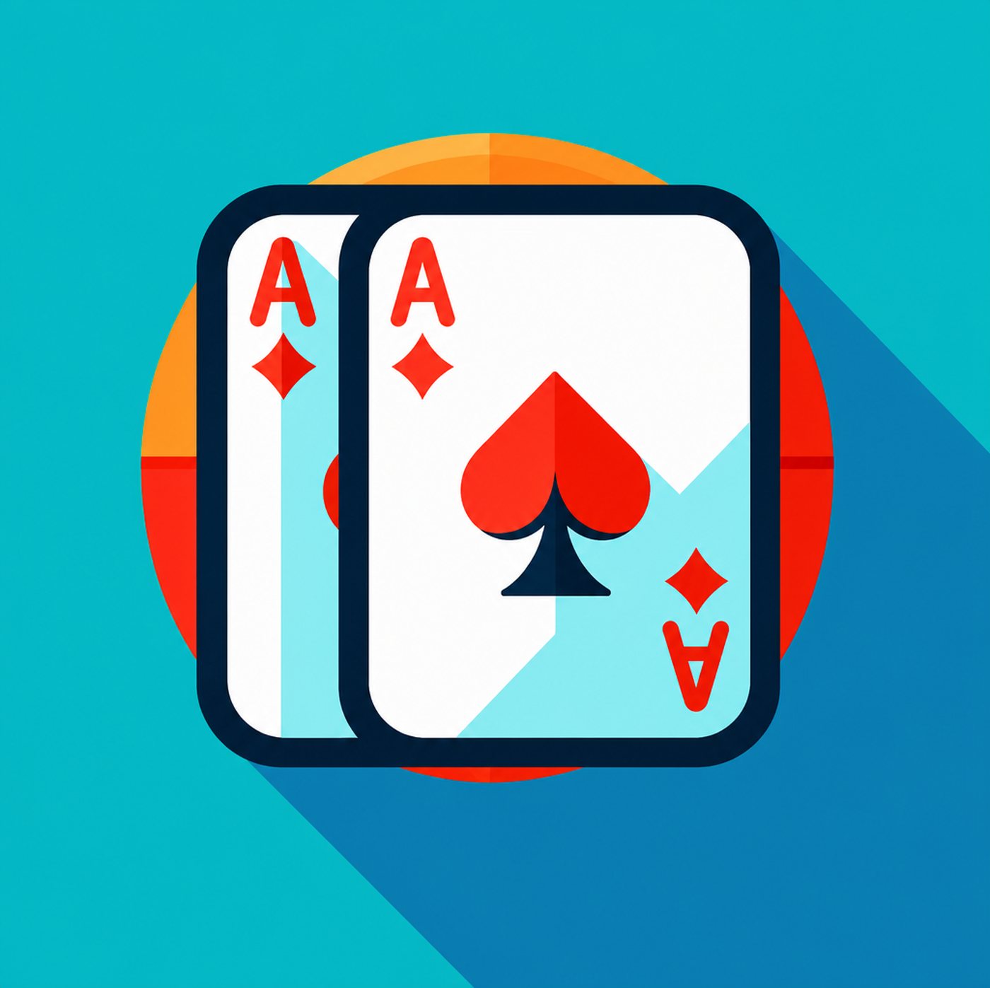 Grafisk illustration av två ess i en färgstark pokerikon