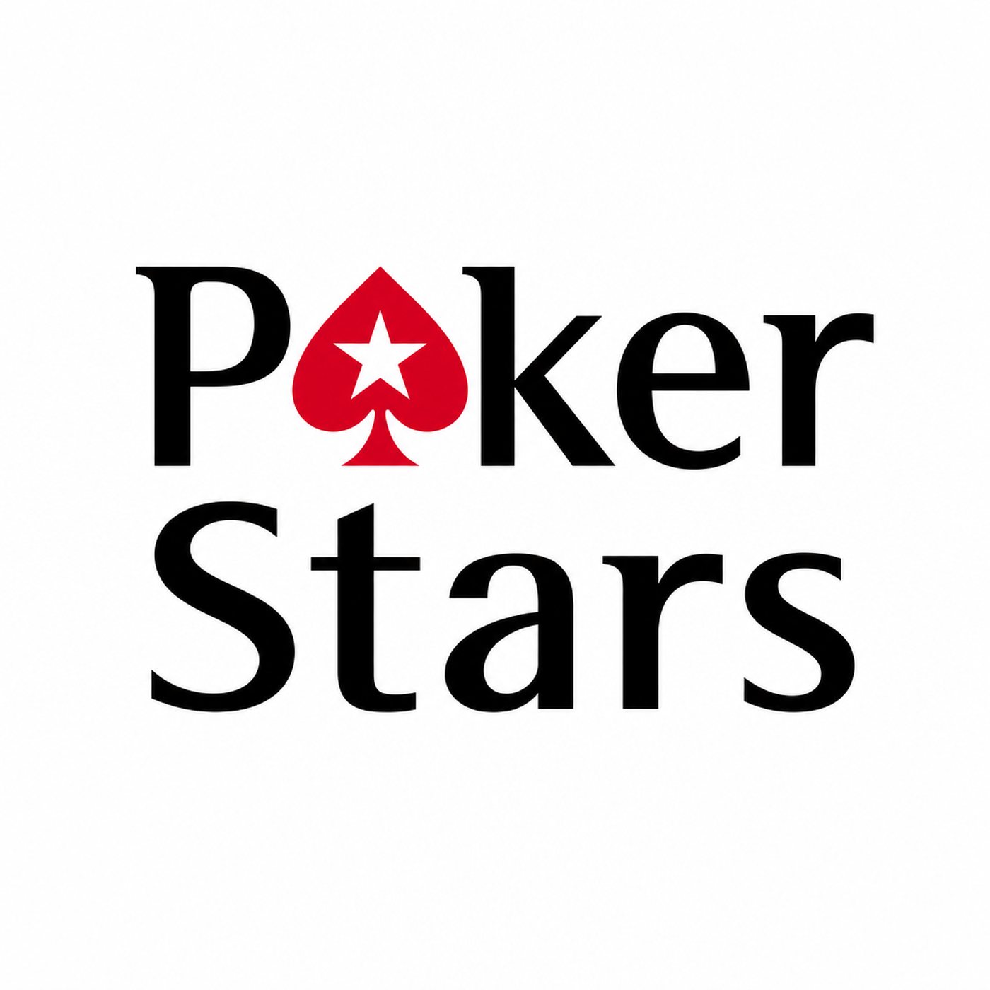 Logotyp för PokerStars med en röd spader och vit stjärna